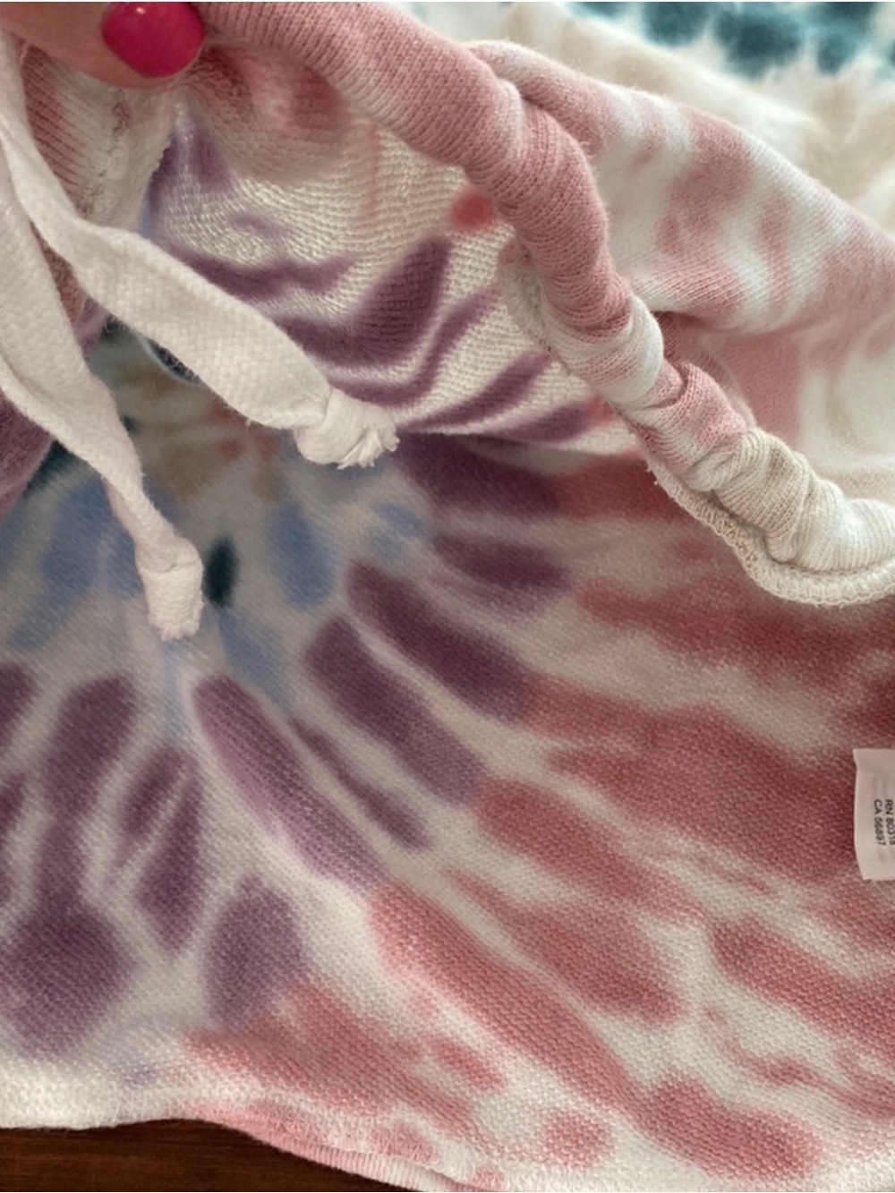LUCKY BRAND Tie Dye cropped drawstring sweatshirt XS - Picture 9 of 12
